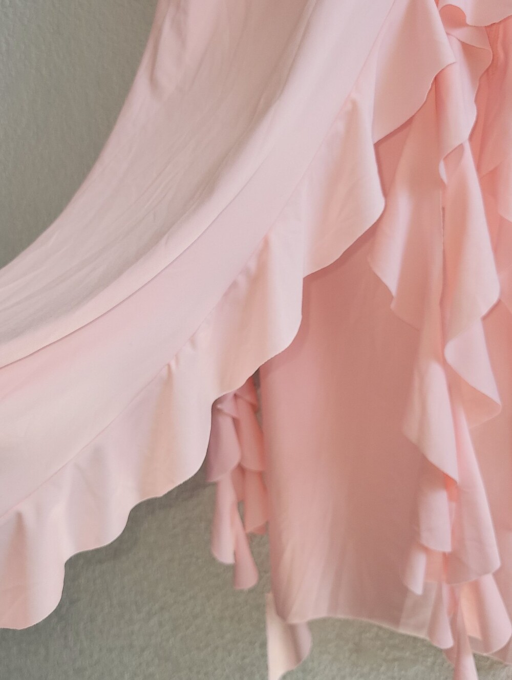 Strapless Pink Ruffle Column Dress - Picture 9 of 10